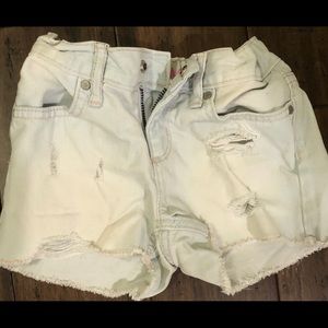 Size 6 ripped light-washed denim girls shorts